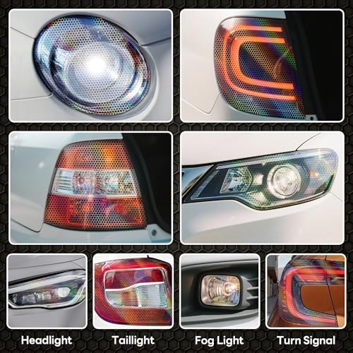 Car Light Tint Film – 12 x 60 Inches 12in x 60in Crystal Clear Honeycomb