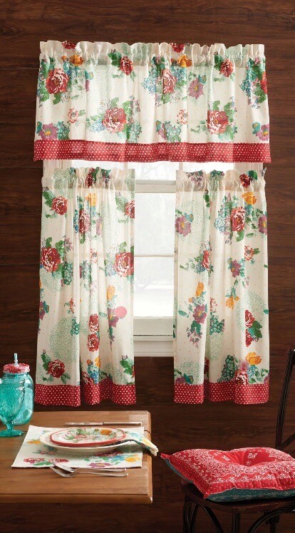 Sets Of Pioneer Woman Country Garden Three (3) Piece Curtain Set ~ 30″ x 36″