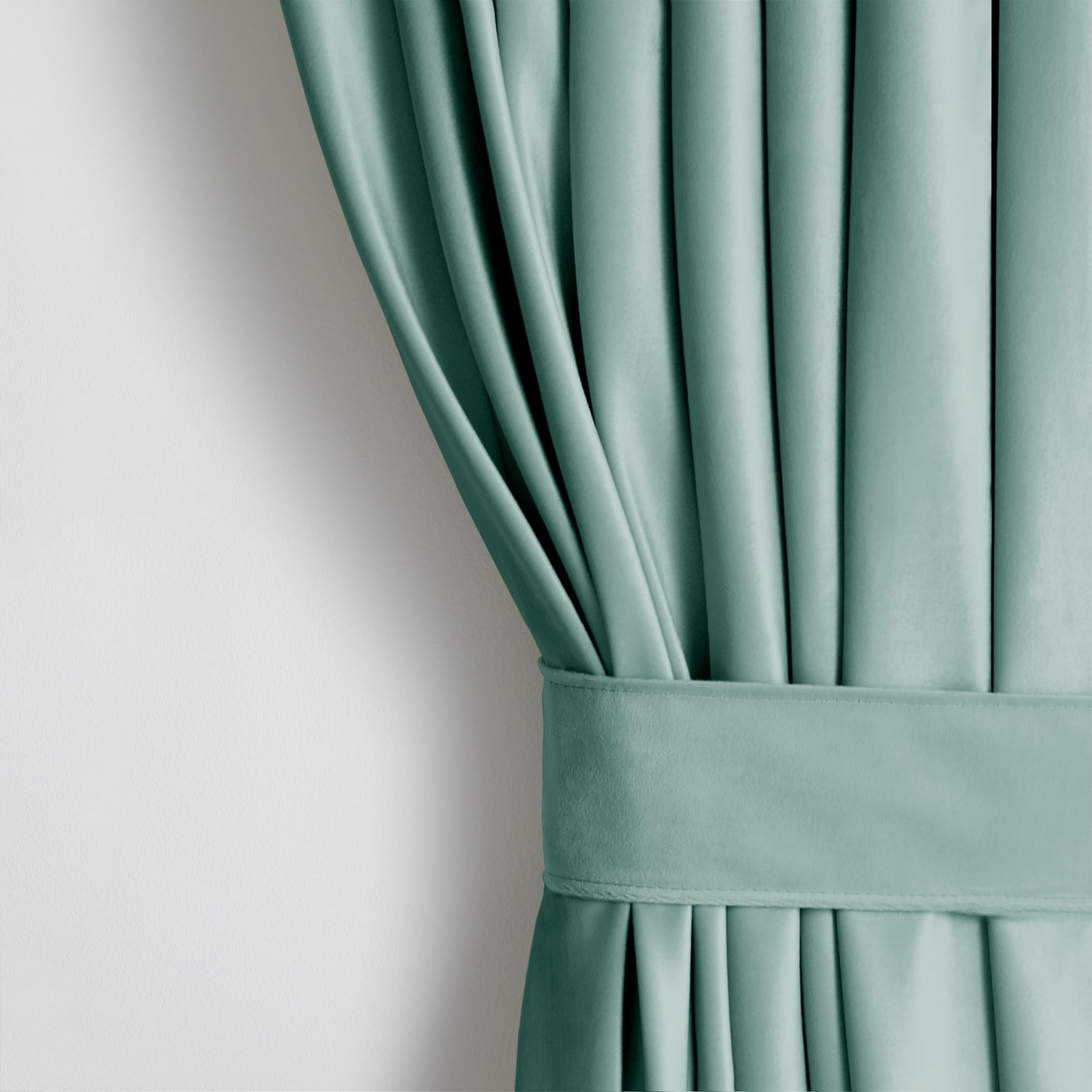 Restilo Set Curtain H 270 x W 140 cm with Tie Backs 54 x 10 cm Velvet Effect M…
