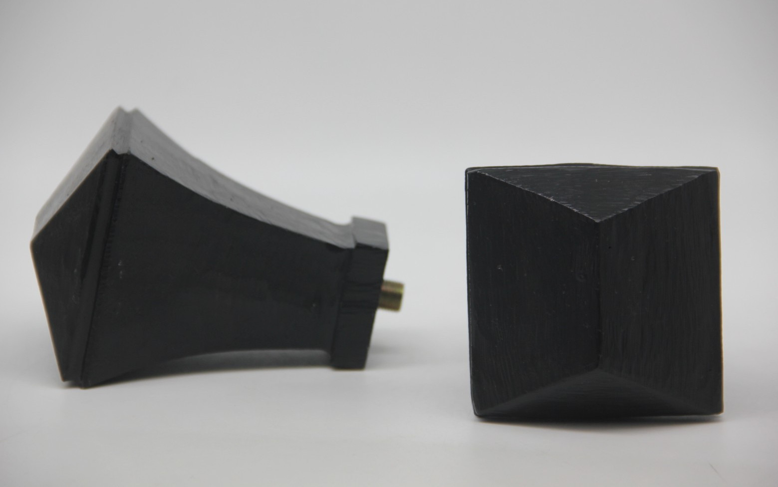 Pottery Barn Cast Iron Square Finials Set Of 2 NWOB Black Heavy