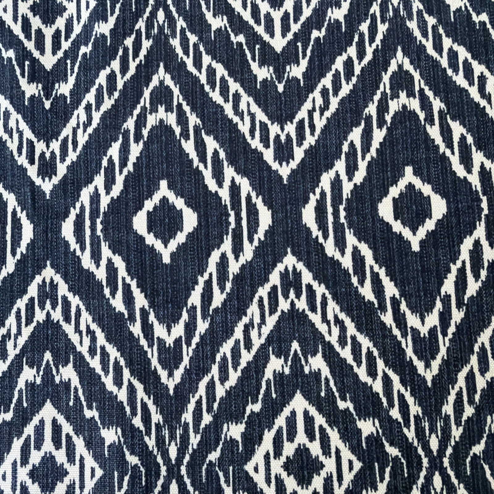 Lot Of 2 Handsewn Curtain Panels 33” X 82” Denim Blue Diamond Stitch Lined Pole
