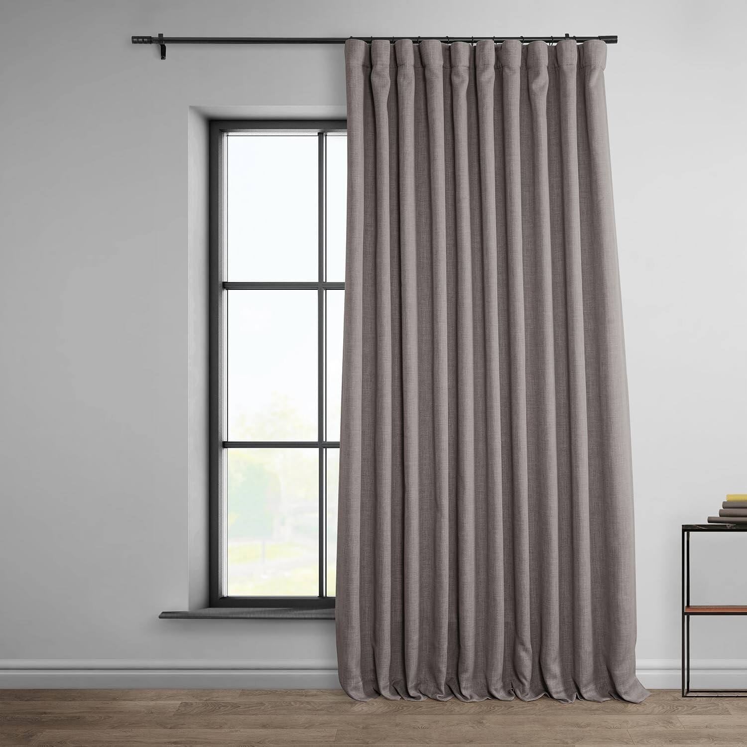 1 Panel Mink 84″L x 100″W Linen Darkening Curtains For Bedroom Living Room