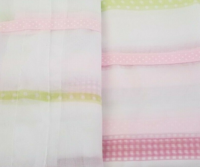 Little Boutique Ribbon Window Drape Panel 43″ x 84″ NIP