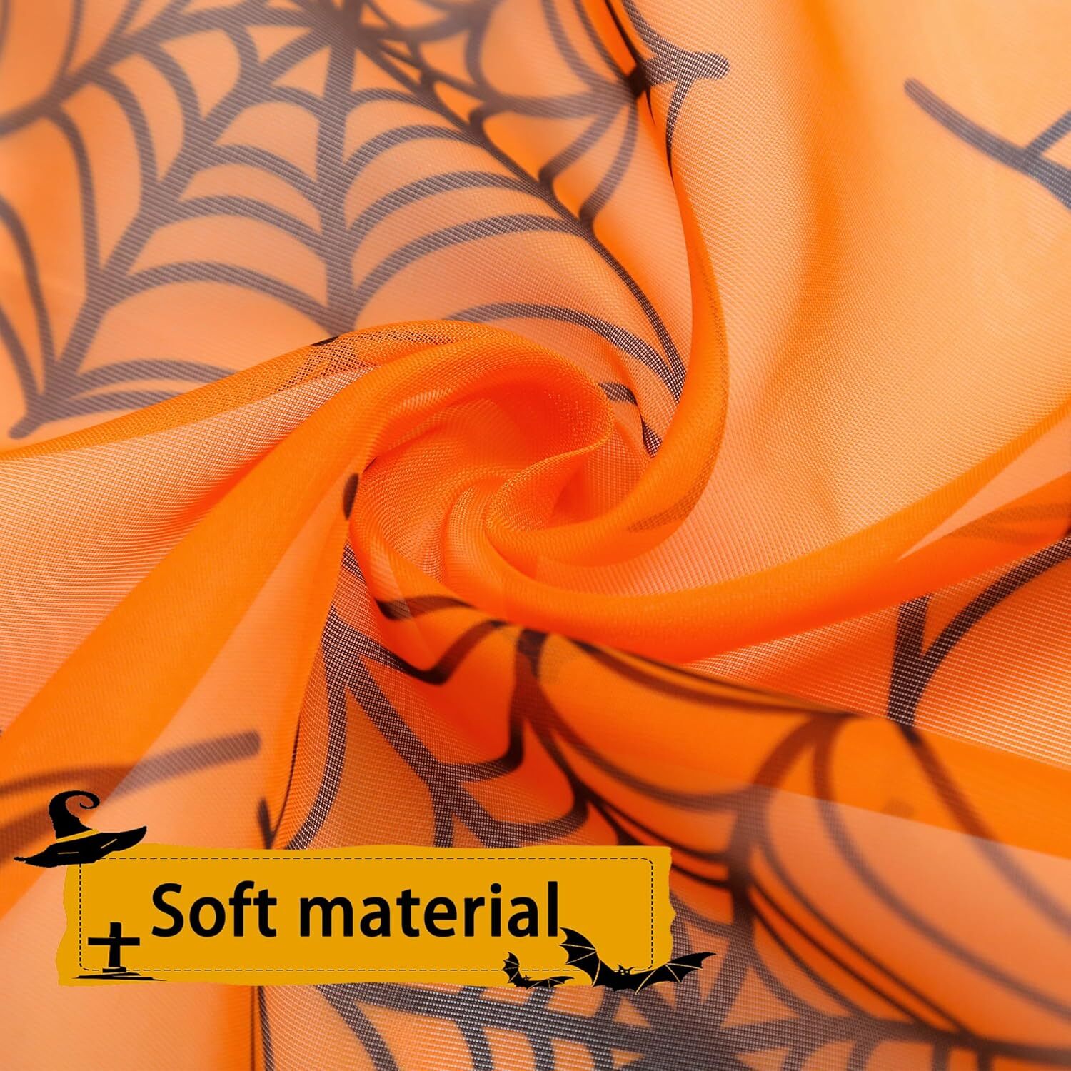 Halloween Curtains for Living Room Orange Sheer Curtains Halloween Decorations