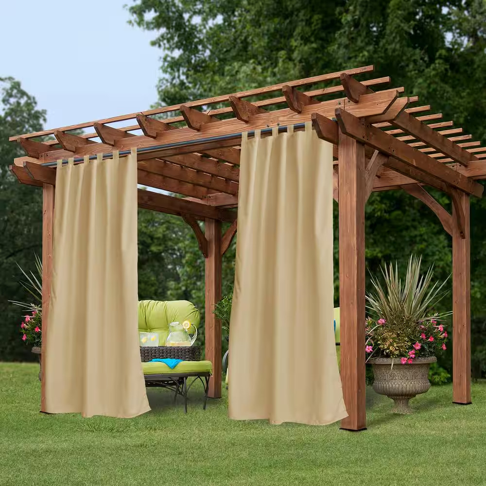 Beige Outdoor Thermal Grommet Blackout Curtain – 50 In. W X 96 In. L