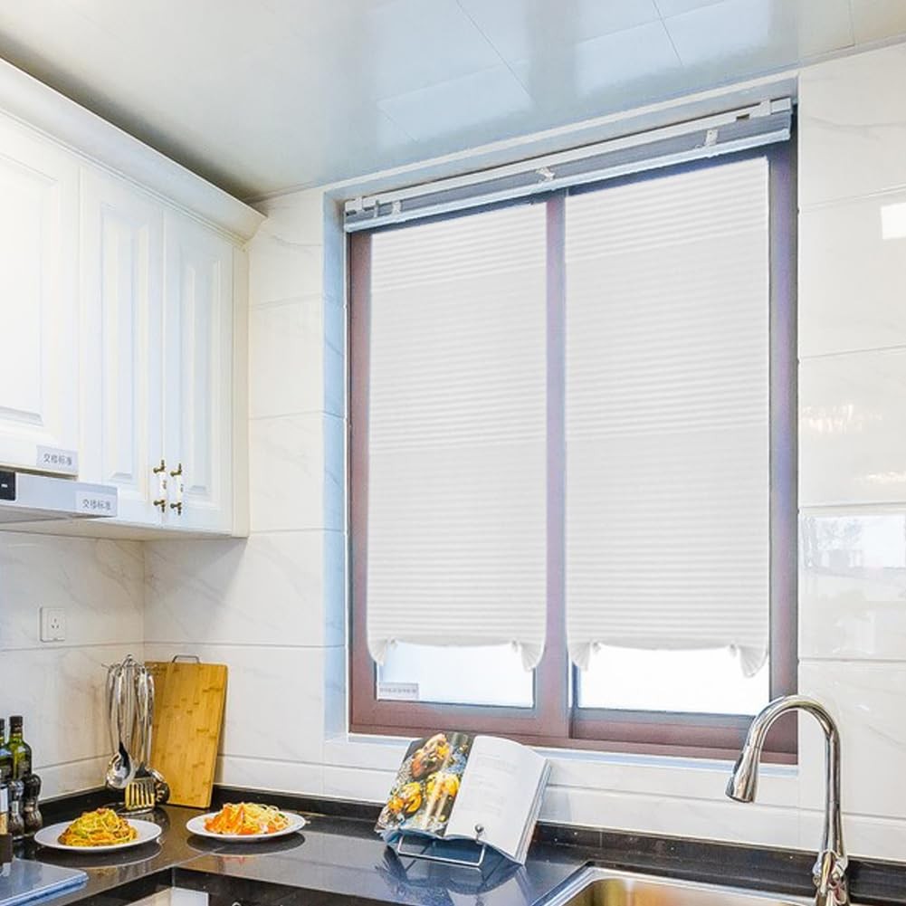 2 Pack Temporary Blinds for Window, Self Adhesive 60*180cm(W*L)-2pcs, White