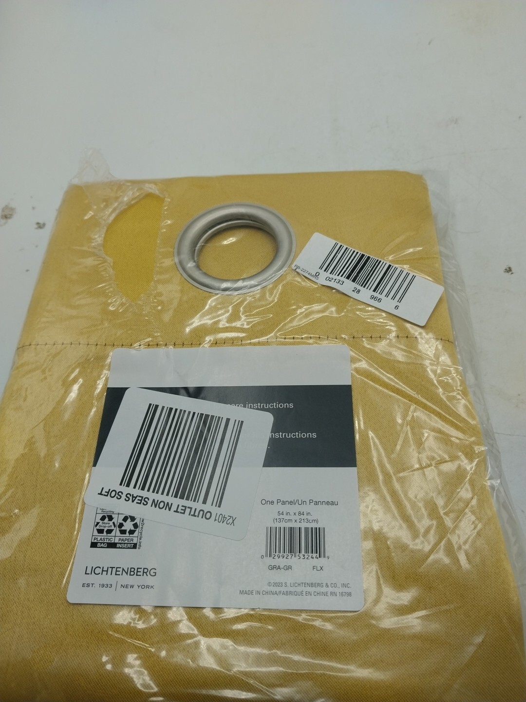 Sunzero Panel Curtain Yellow Grommet 54in x 84in