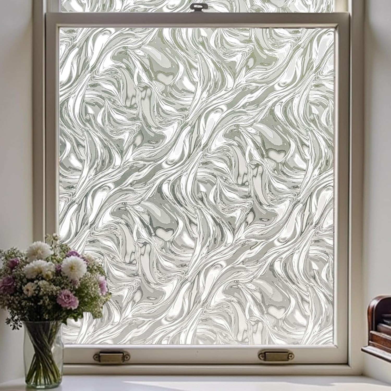 Window Privacy Film Stained Glass Decorative Static Cling Removable Sun Blocking
