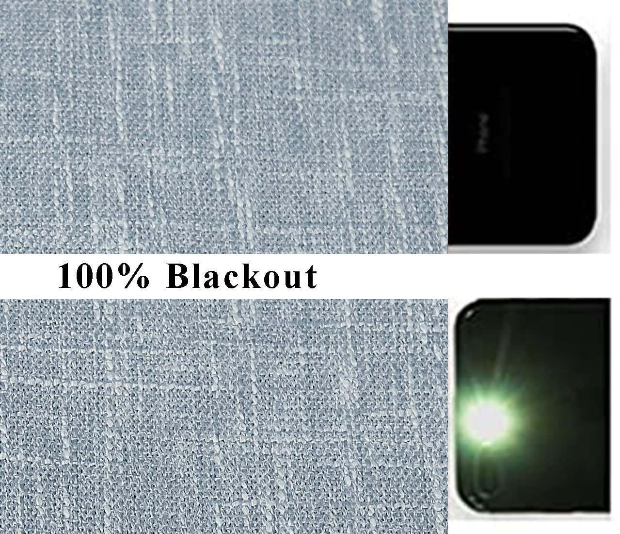 Central Park Blue Solid Full Blackout Curtain Heavy Linen Texture Window