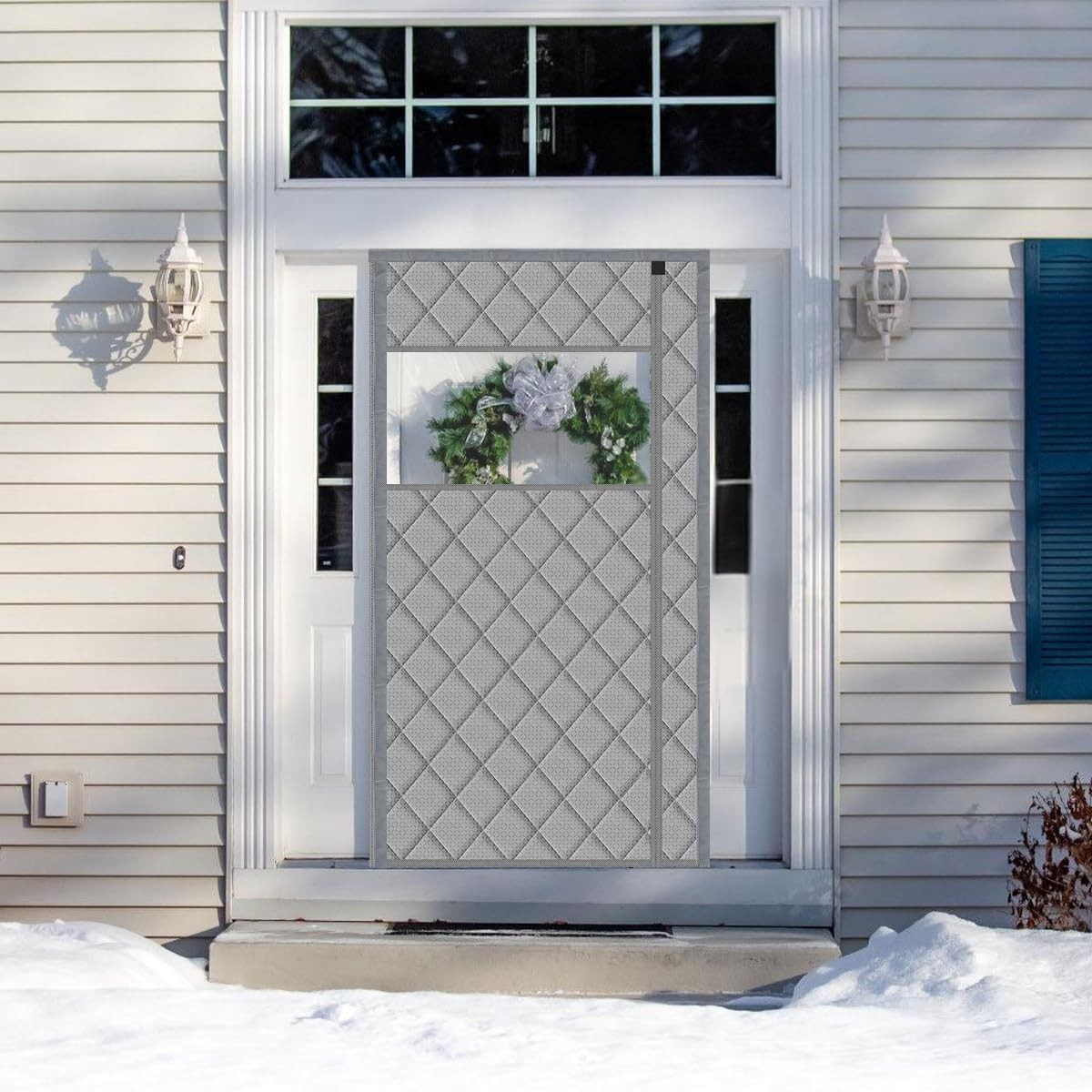 Thermal Door Curtain Fits Doors Size 36″x83″，Curtain Size 39″x85″, Magnetic Insu