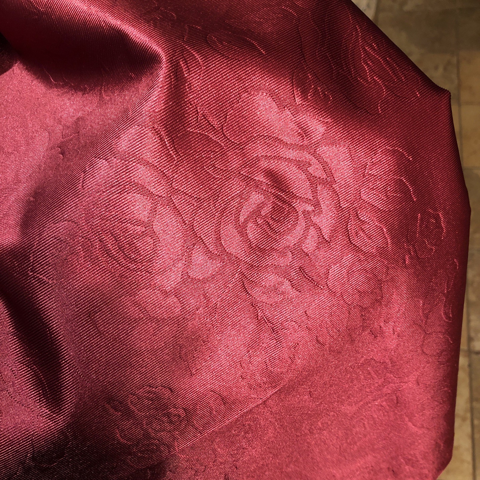 Burgundy Embossed Solid Window Scarf valance Window Treatment (Single) 42×144
