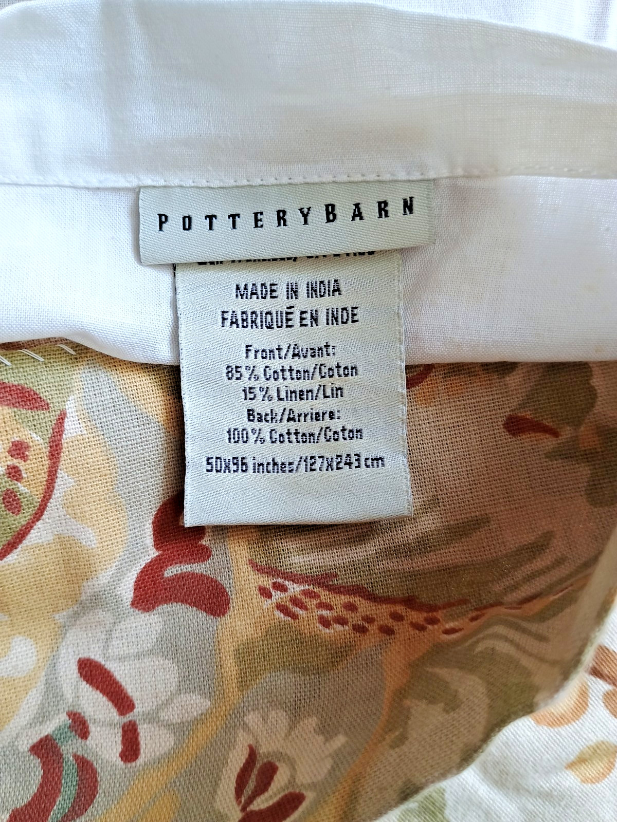 Pottery Barn Lined Floral Curtain Panels 50″ x 96″