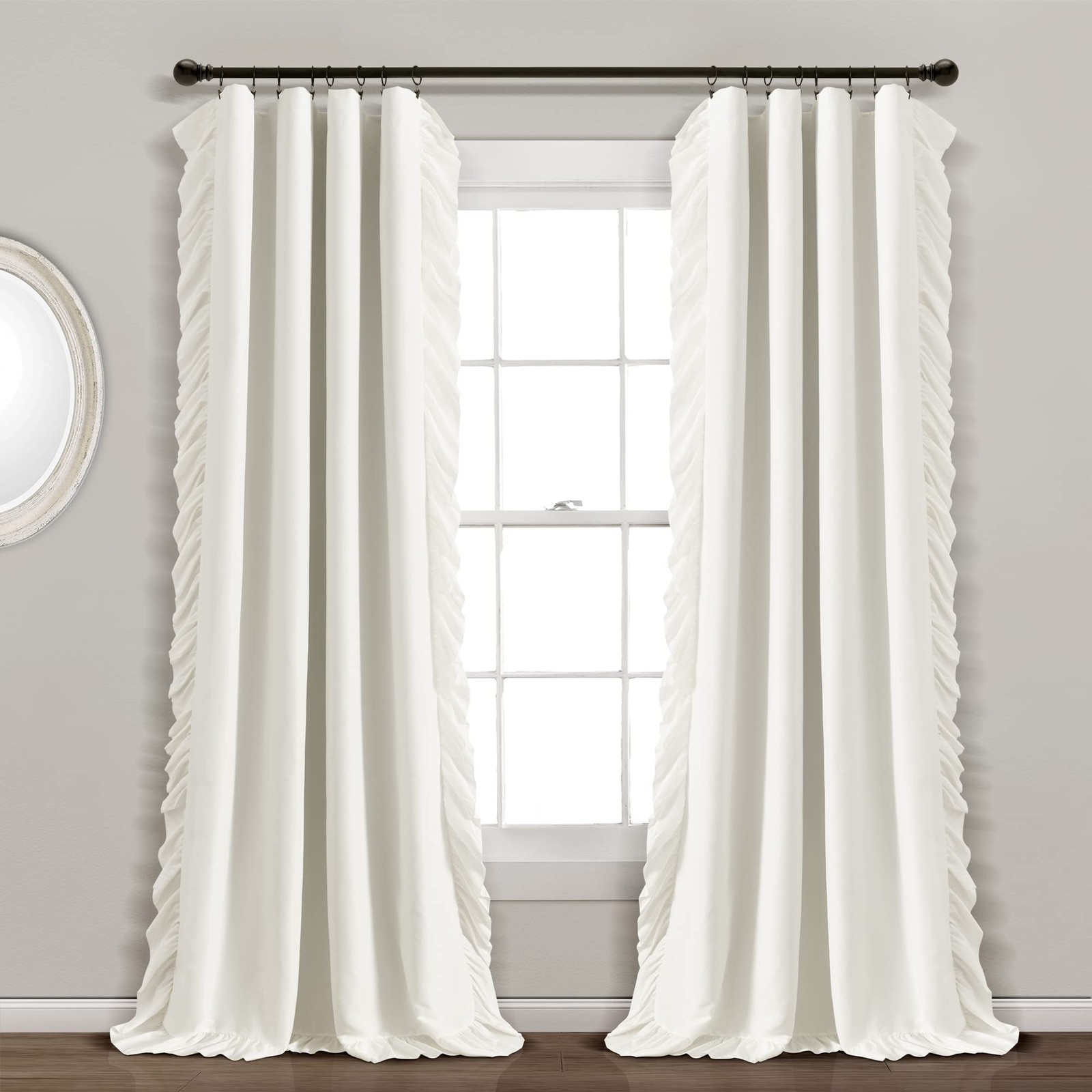 Lush Decor Reyna Ruffle 100 Lined Blackout Window Panel Single Panel 54 W X 84