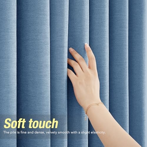 Blackout Curtains 96 inch Long for Bedroom Grommet 52″W x 96″L (Pack of 2) Blue
