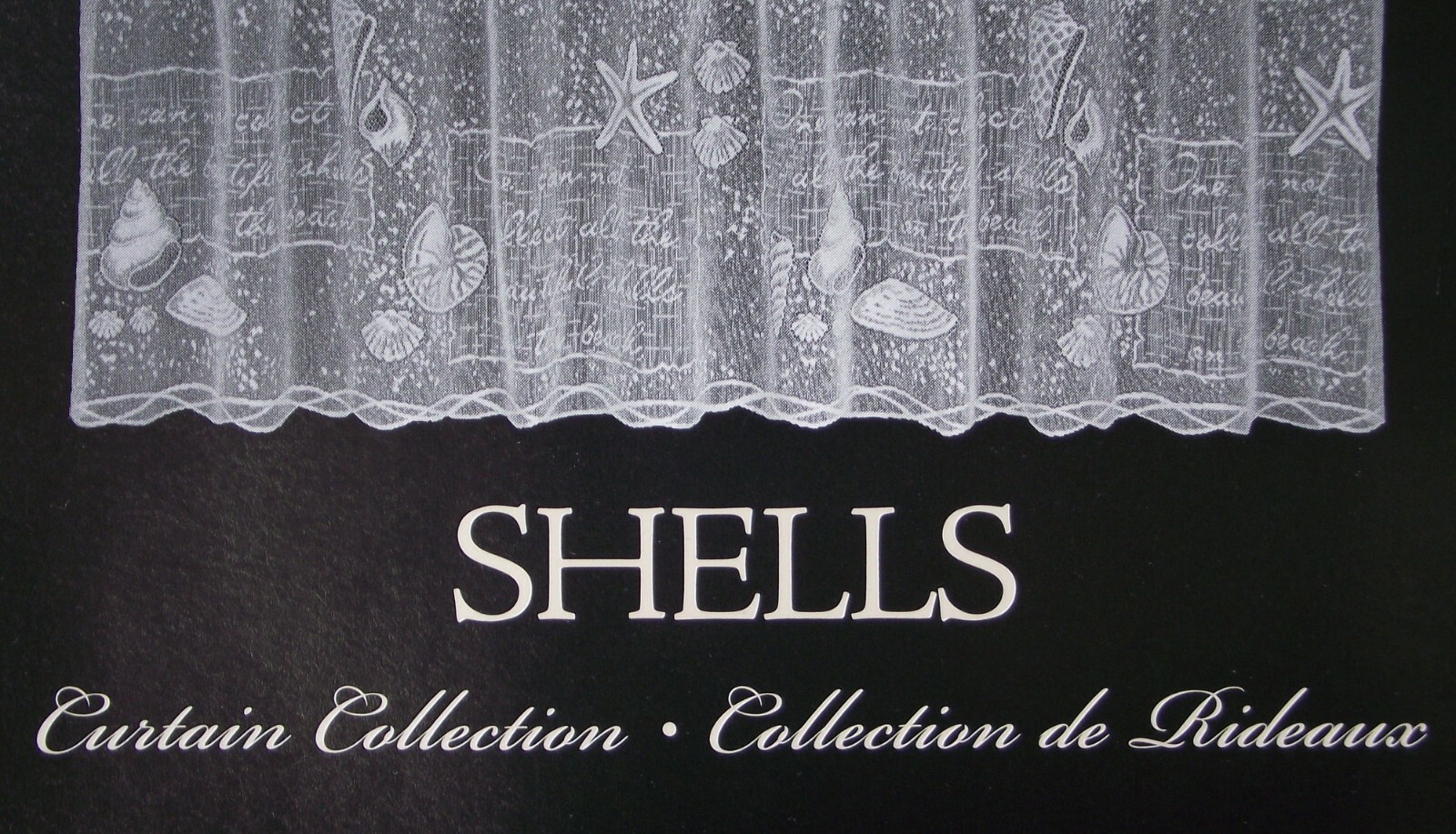 Heritage Lace Shells Starfish Sea Words Window Curtain TIER 60″Wx24″L Off White
