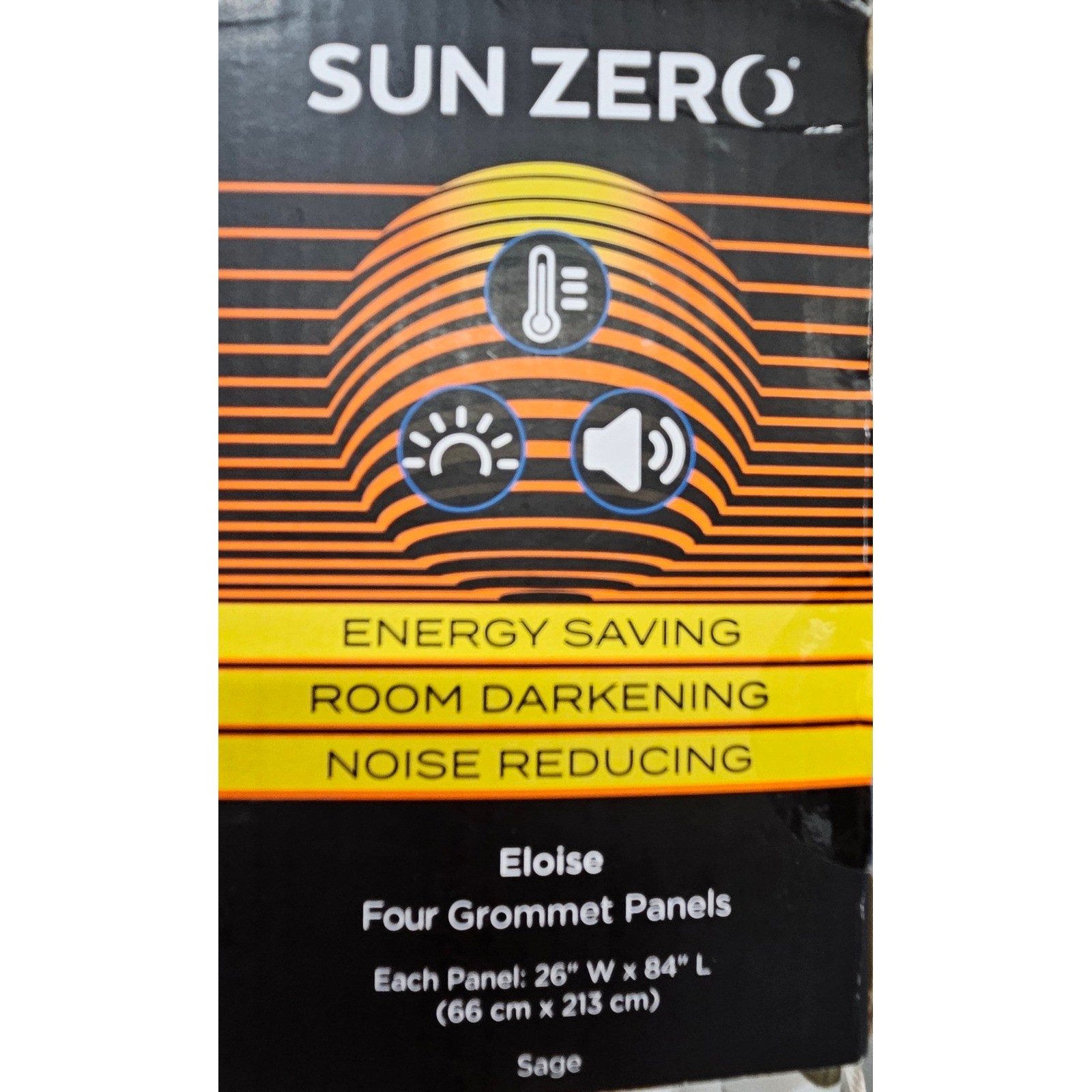 NWT Sun Zero Eloise Grommet 4 Window Panels 26″x84″ Sage Floral Room Darkening