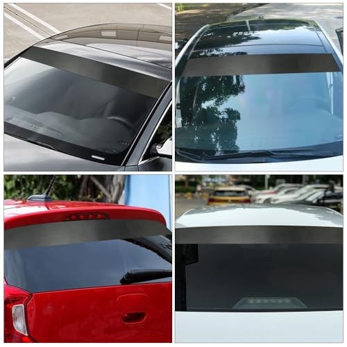 Car Windshield Banner & Sun Strip Tint – Matte Black Vinyl Sun Visor Decal for