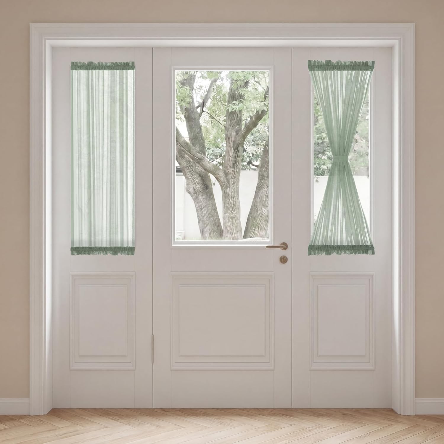 Sidelight Curtains for Front Door, Privacy Semi Sheer Curtains for French Doors