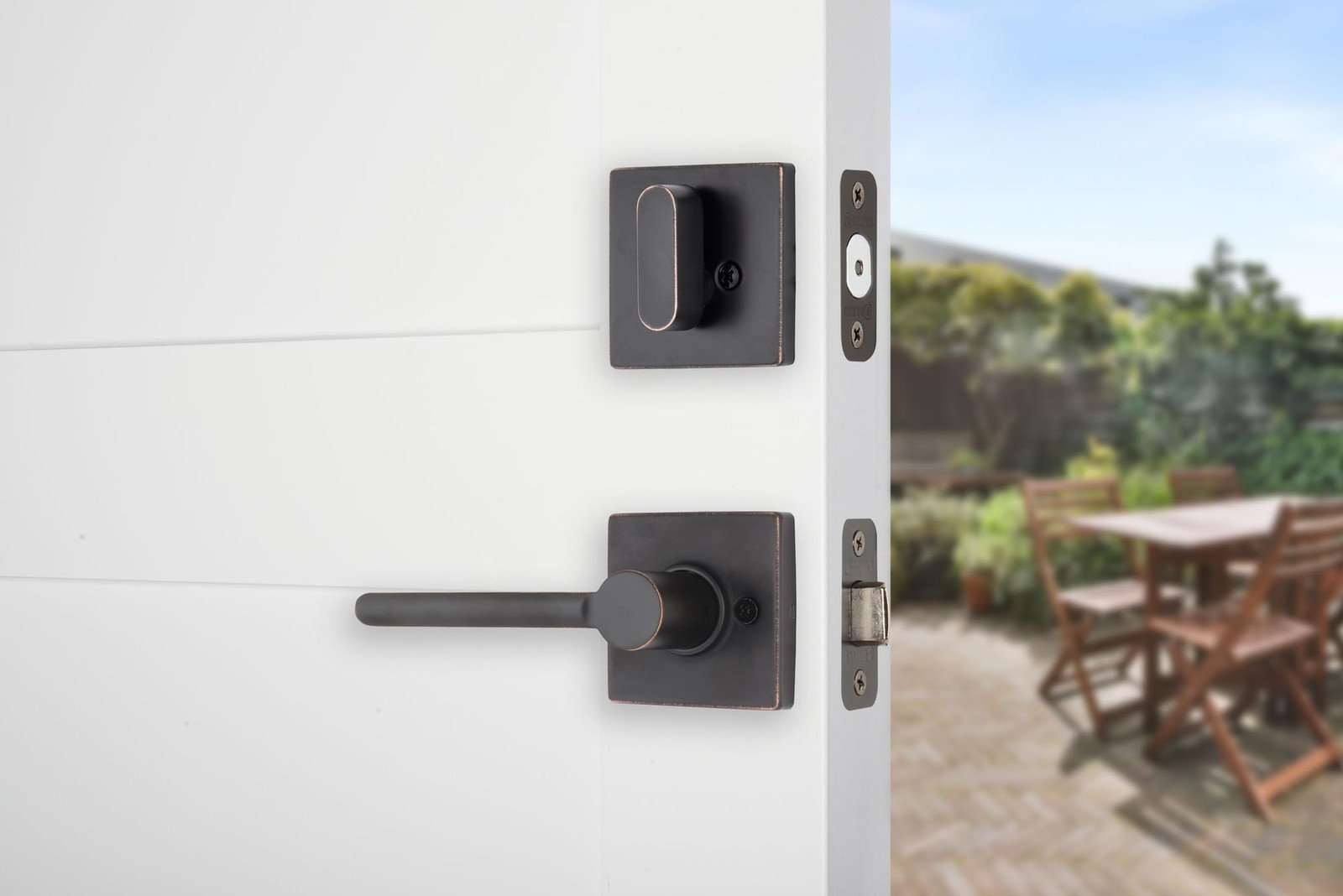 Brinks Contemporary Keyed Entry Door Handleset Lever And Deadbolt Modern Front