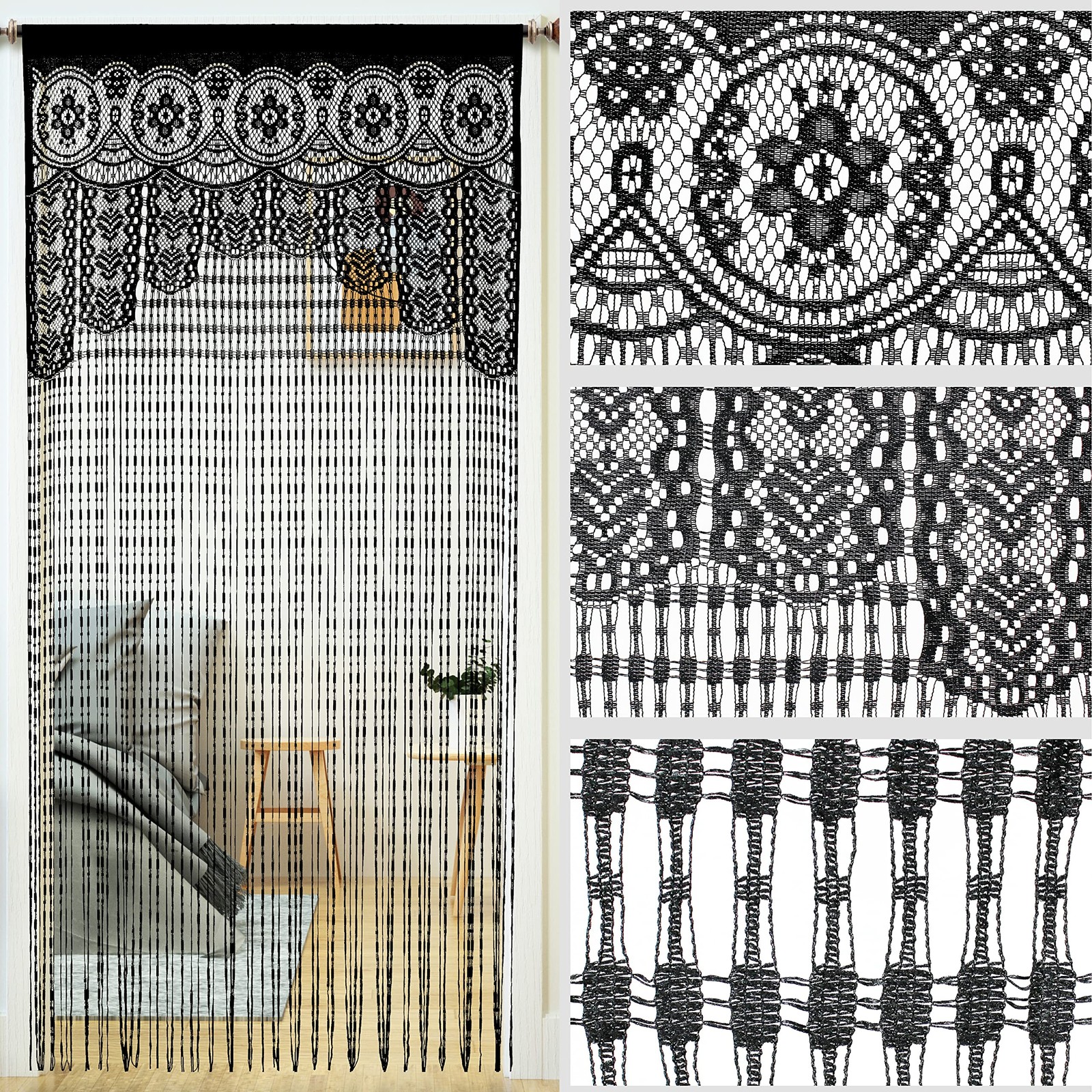 Macrame Lace Door String Curtain for Doorways,Room Divider Doorway Hippie Win…