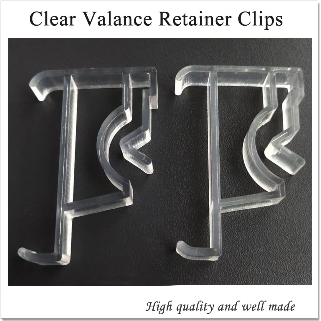 Eco-Friendly 2 Inch Valance Clips – Sturdy Plastic, Tool-Free Install, 12 Pack