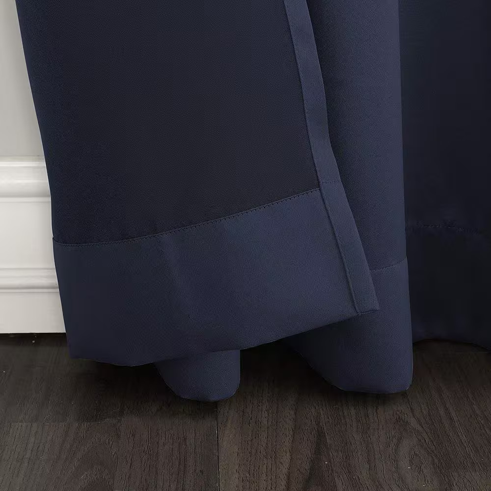 Black Solid Grommet Room Darkening Curtain – 100 In. W X 84 In. L