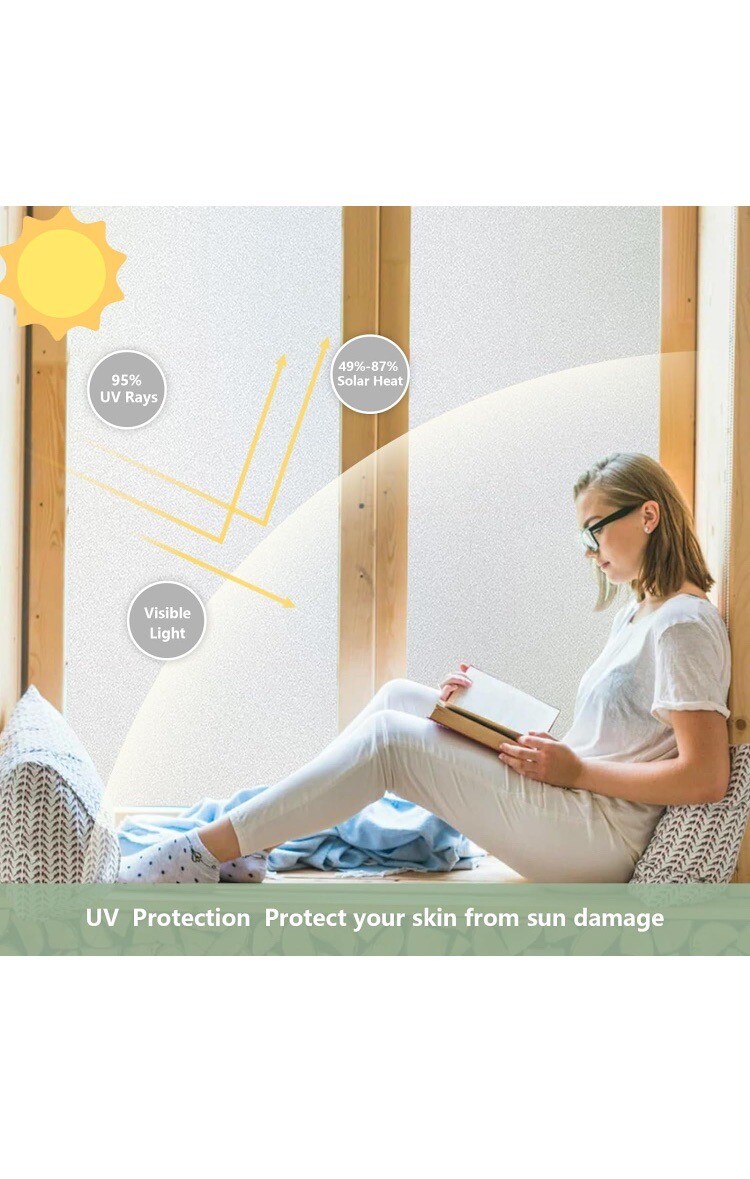 2 Pack Privacy Window Film HOMIDEK Frosted Glass Window Film, Sun UV Blocking