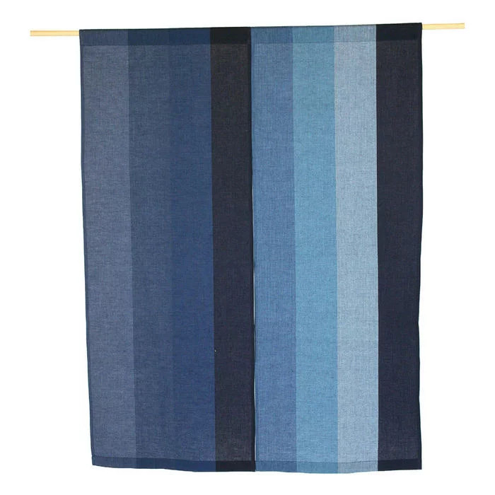 Awa Shijira Ori Noren Curtain Indigo Gradient Cotton 90x120cm Made in Japan
