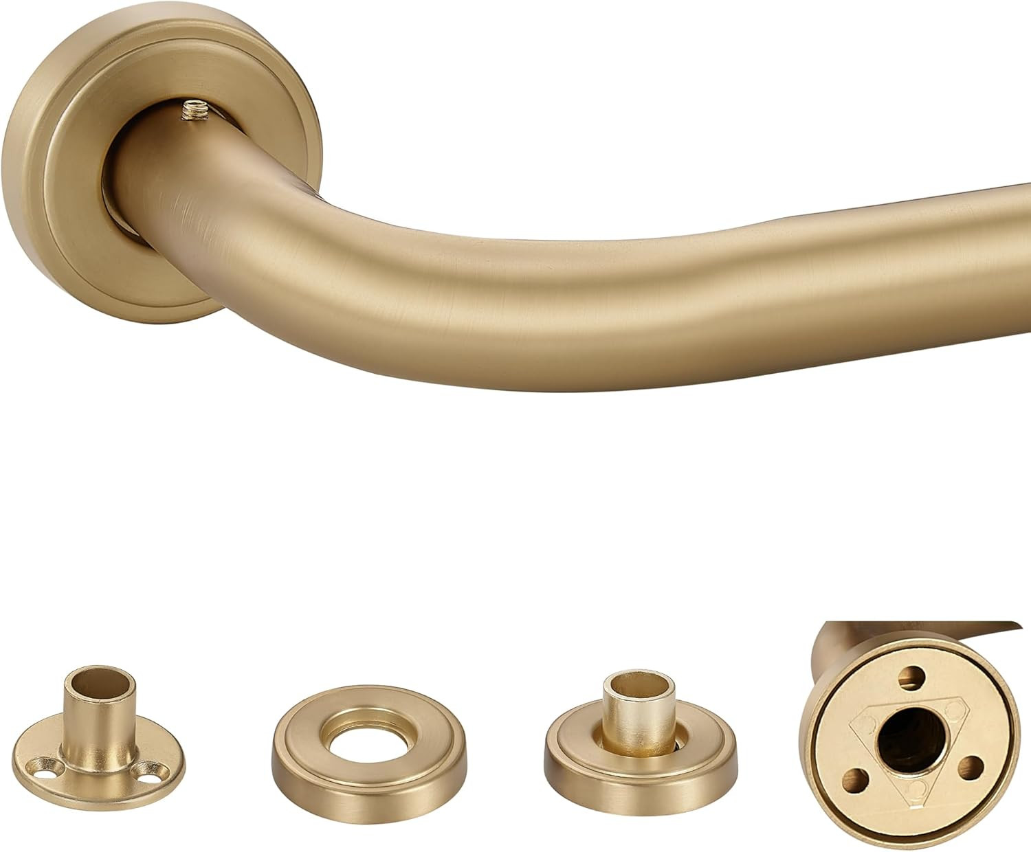 Warm Gold Wrap around Curtain Rod, 1 Inch Diameter, 28 to 56 Inch, Adjustable Bl