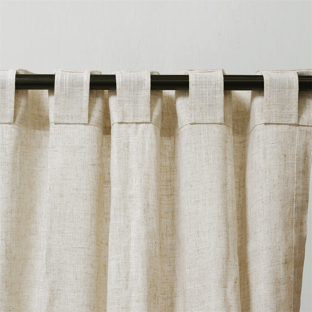 Dodoma Linen Blend Solid Window Curtains Drapes Blackout Room Thermal Insulated