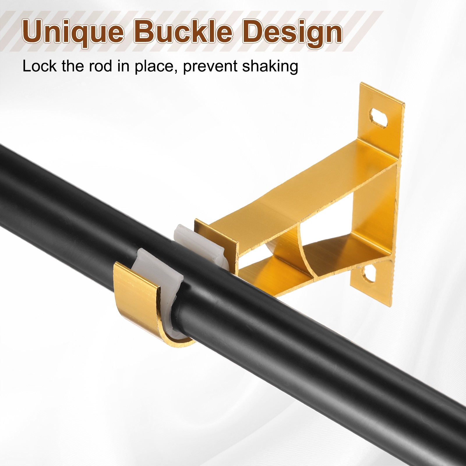 12Pcs Curtain Rod Brackets 110mm Single Drapery Holders for 1″ Rod White