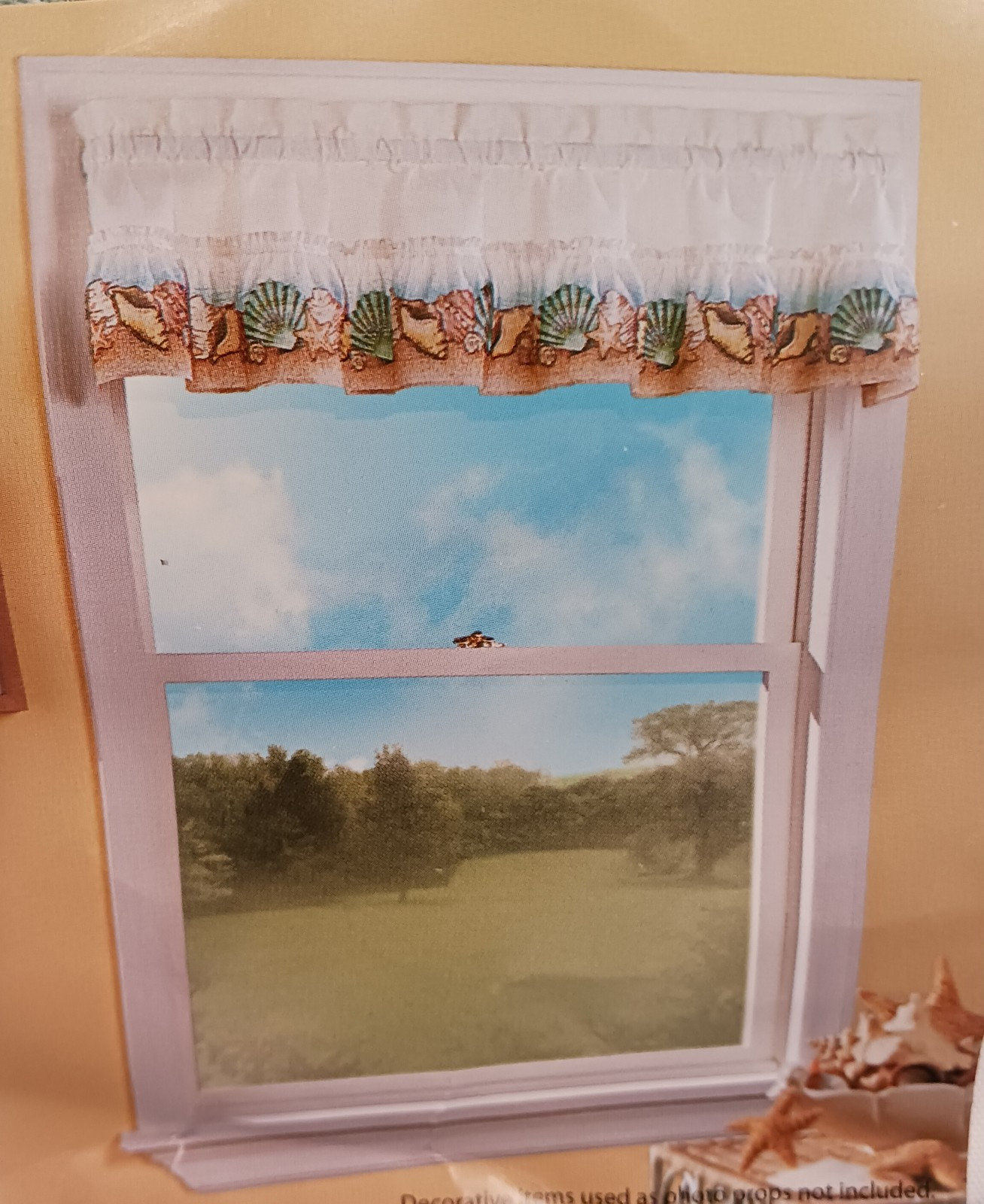 Vintage Ruffled Tier Valance Sea Shells 52″ X 12″ Made in USA New Old Stock