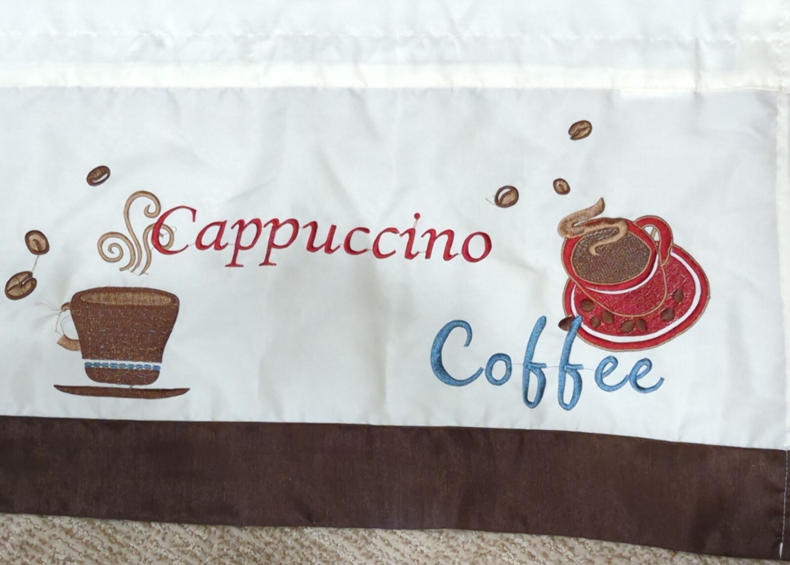 Coffee Drink Cafe Window Kitchen Valance 56 x 15 Cappuccino Coffee Latte