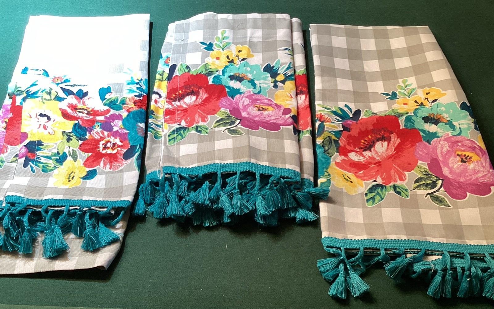 The Pioneer Woman Sweet Romance 3-Piece Floral Tier & Valance Set Small Window