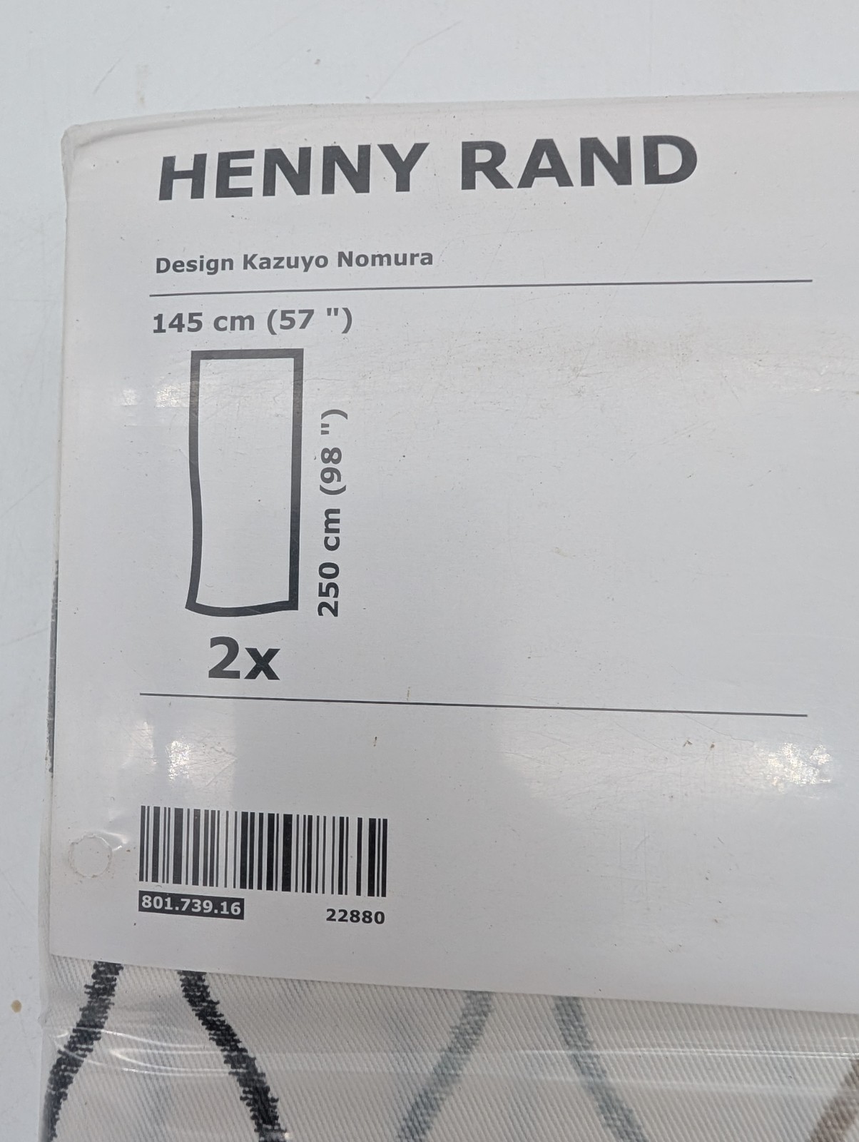 NEW & SEALED! IKEA Henny Rand (x2) Curtain Panels 57″ x 98″ Geometric 403.157.10