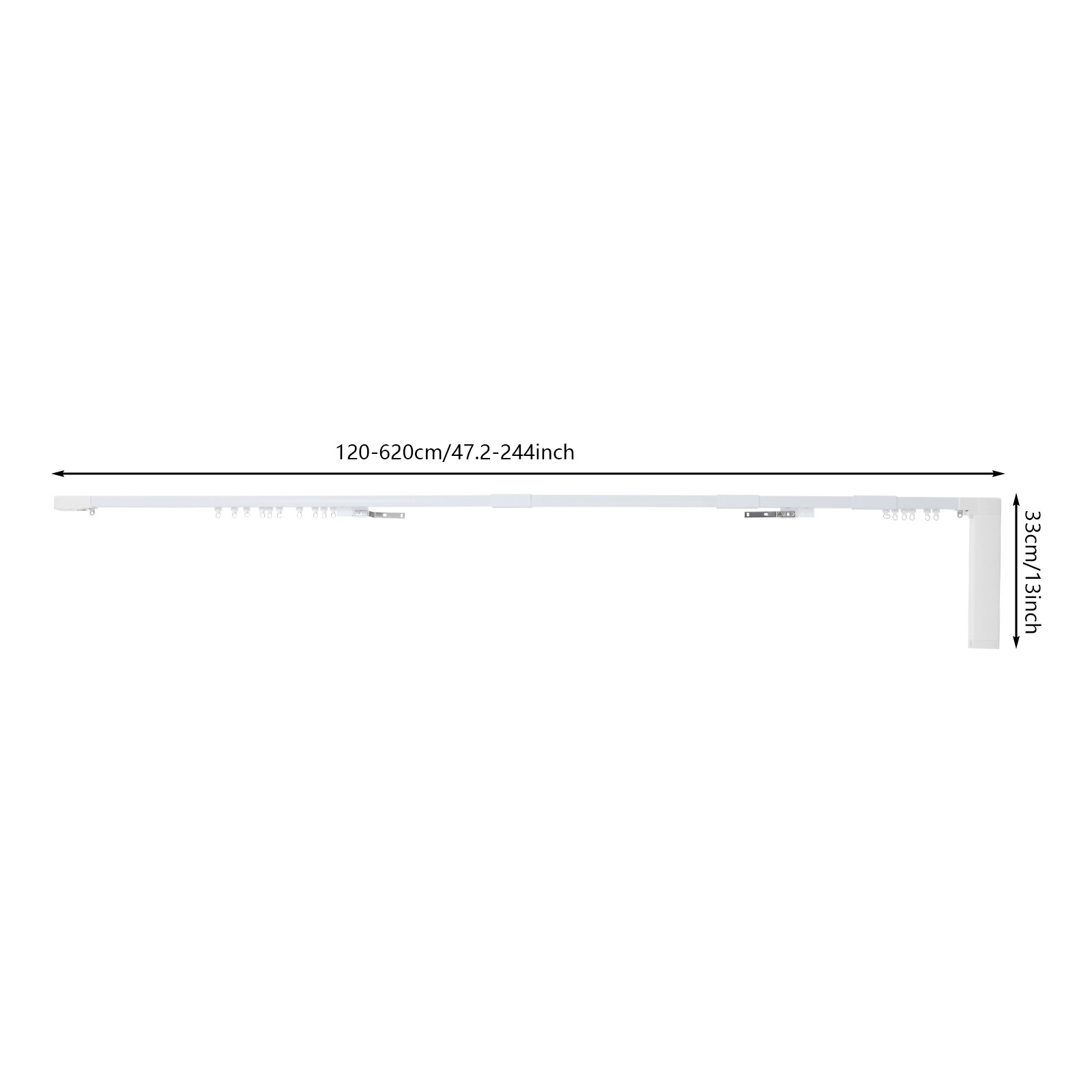 Smart Adjustable Curtain Track Quiet Electric Aluminum Curtain Rod Wi-Fi Enabled
