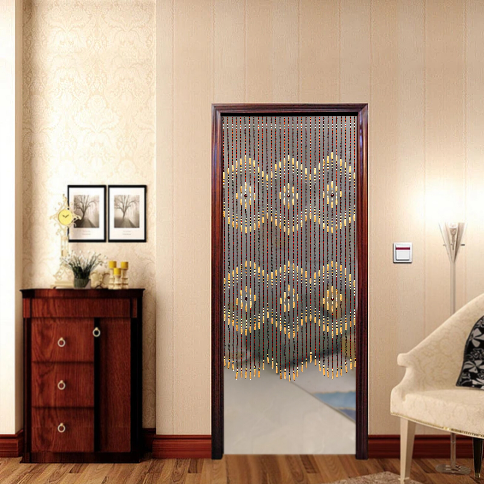 Wooden Curtain Beads String Door Room Blind Screen Window Line Divider 31-Line