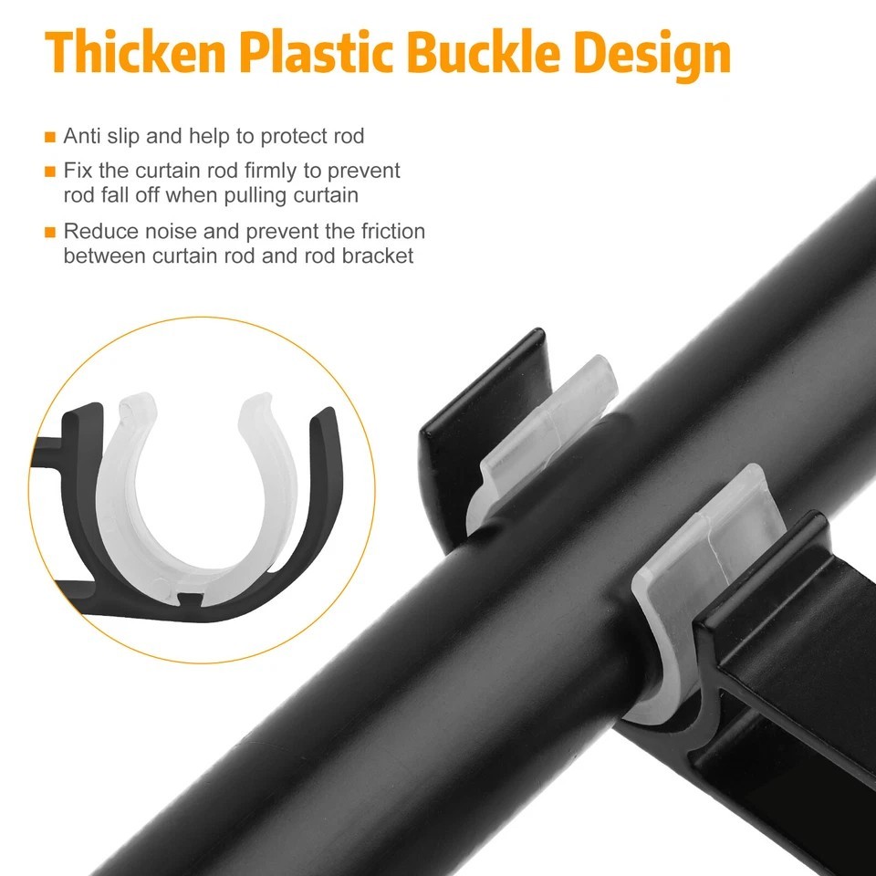 4X Curtain Rod Bracket for Drapery Window Frame Holder Aluminum Alloy Heavy Duty