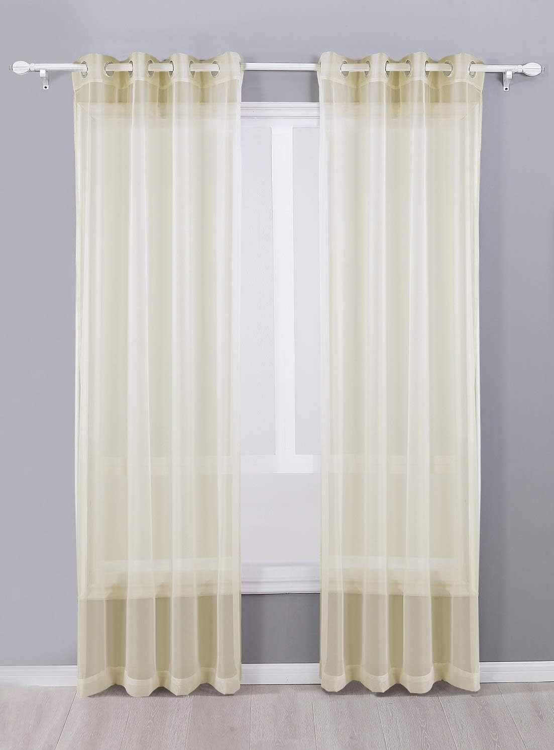 YHSF Grommet Sheer Curtain set 2 panel 54×84 Inches 2 panel Pack
