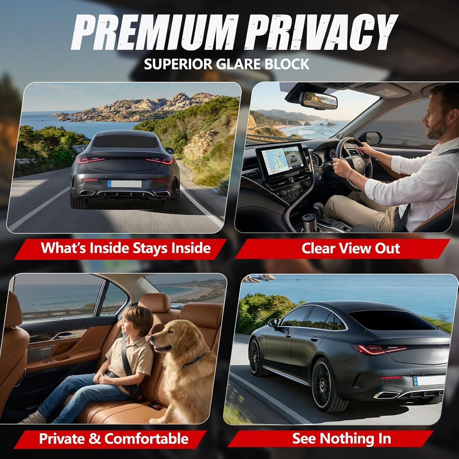 Ceramic Car Window Tint Film 5 Percent VLT 20×20 Feet One-Way Privacy No Signal