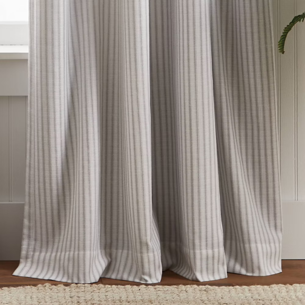 95″x50″ Martha Stewart 2pk Ticking Striped 95″ Back Tab Black Lined Blackout