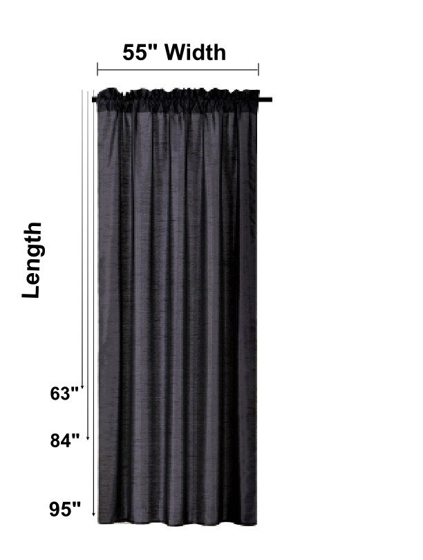 2PC FAUX SILK PANELS SHEER LIGHT FILTERING WINDOW CURTAIN MIX COLOR NEW (MR2)