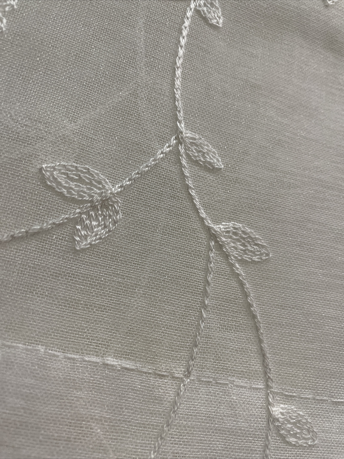 4 Laura Ashley VERNON Embroidered Floral Vines Sheer Cream Window Panels 38×84”