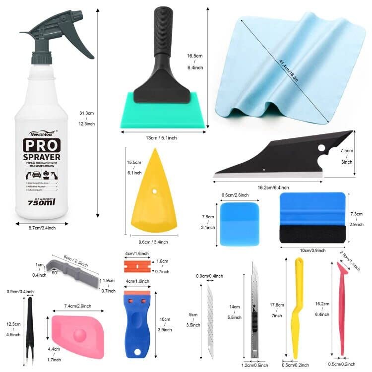 Window Tint Application Kit Car Tint Installation Tools with Spray Bottle PPF