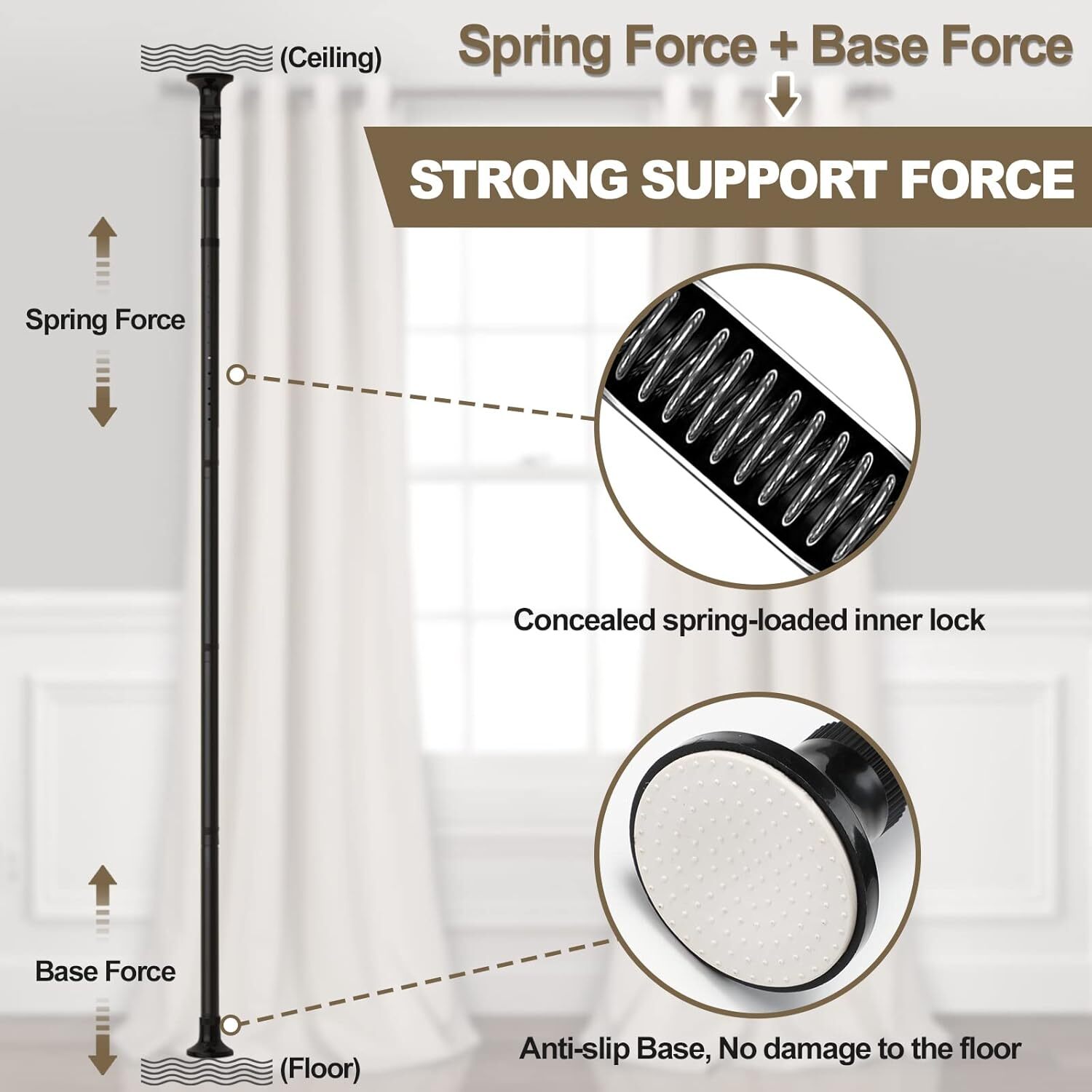 Room dividers, no-drill curtain rods wall dividers, privacy dividers window rods