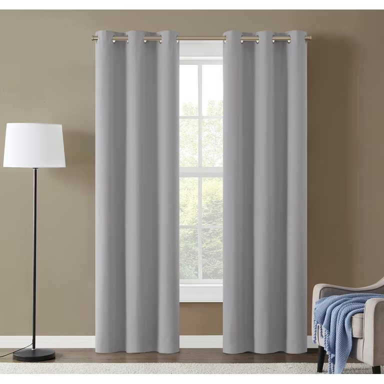 Eclipse Corte Soft Silver 99% Blackout Curtains. 2 Panels, 84″ long. New in Pack
