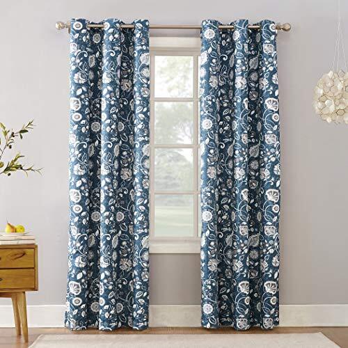 Jorah Botanical Print Thermal Insulated Energy 40″W x 63″L (Pack of 1) Blue