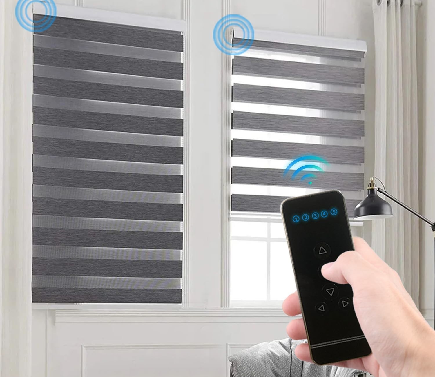 5-Channel RF Remote Control for Motorized Blinds & Shades – Elegant Black Design