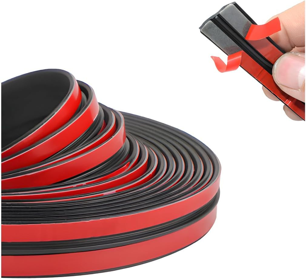 16.4 Ft Car Windshield Weather Stripping, 14Mm T Shape Adhesive Rubber Seal Stri