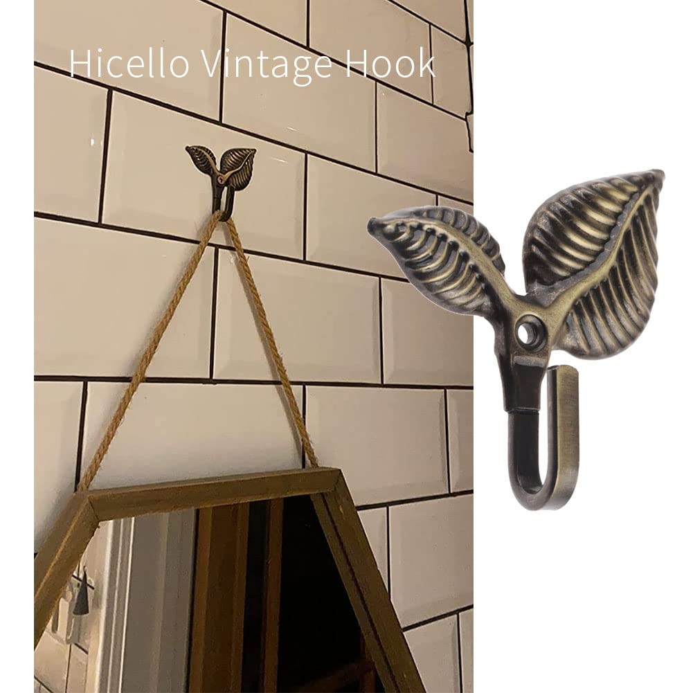 Hicello 2Pcs Curtain Tieback Hooks Multifunctional Wall Hook Bronze Vintage L…